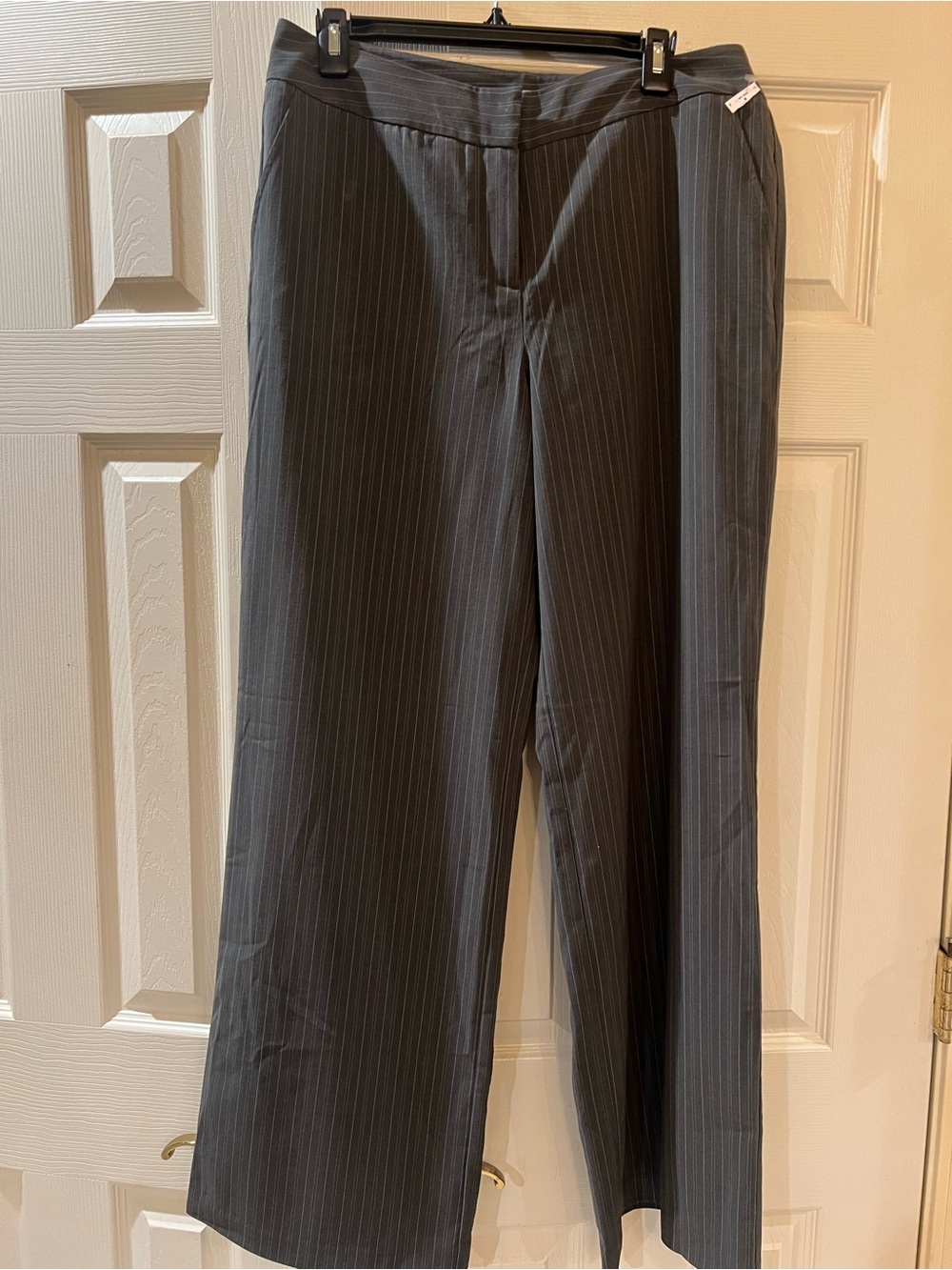 Chico's Charcoal Pinstripe Wide Leg Pants